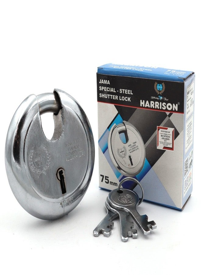 Harrison Padlocks/Round Padlock 75mm 6 Lever with 3 Keys JAMA-0251 Pack of 4/Padlock, Padlocks, Locks for Home, Locks for Main Door, gate Lock - Image 4